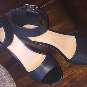 Marona Black Strappy Heels